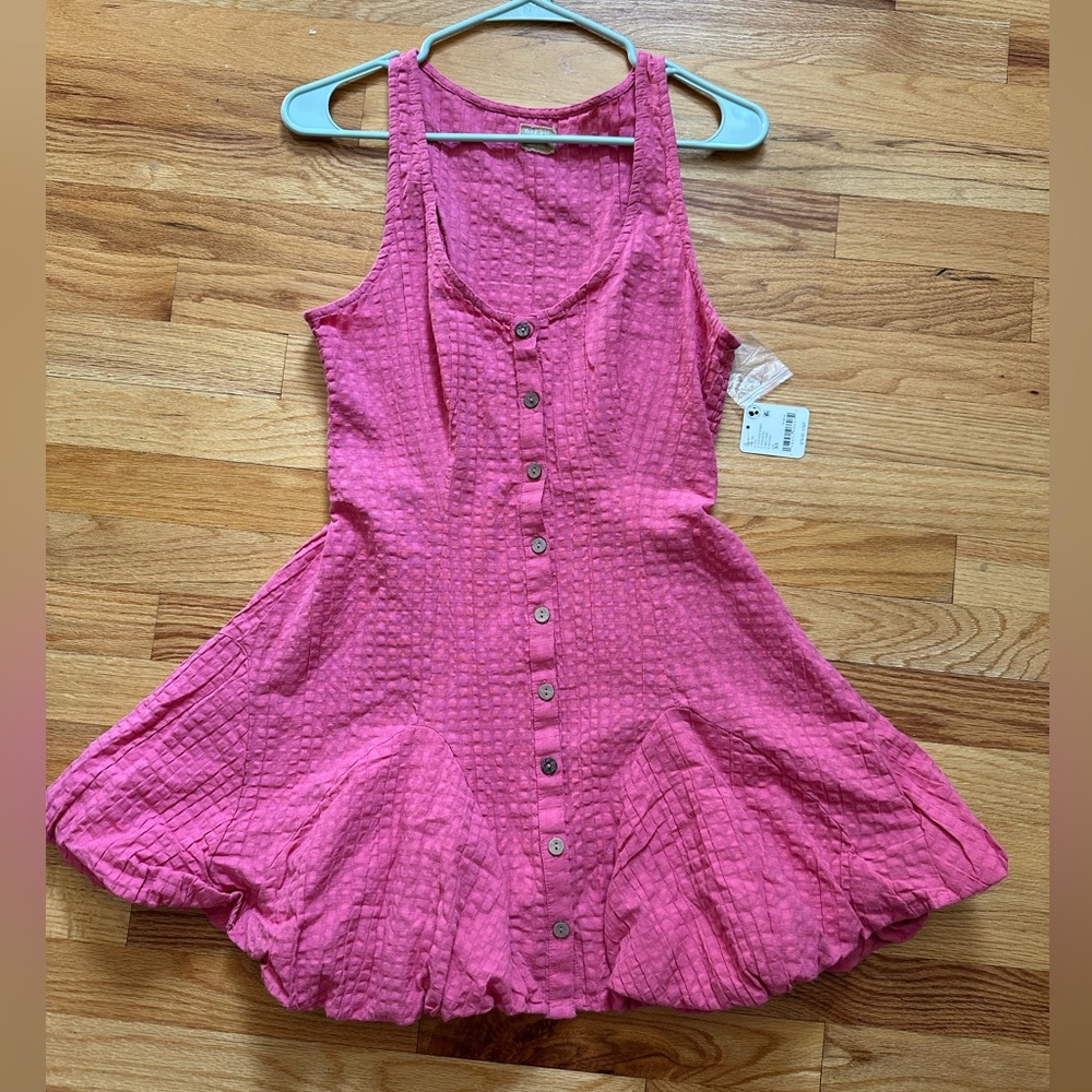 NWT Free People Emilia Pucker Check Mini in Vintage Rosey Pink XS - Picture 6 of 7